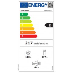 LG Ψυγειοκαταψύκτης 387lt Total NoFrost Υ203xΠ59.5xΒ68.2εκ. Inox GBV5240DPY
